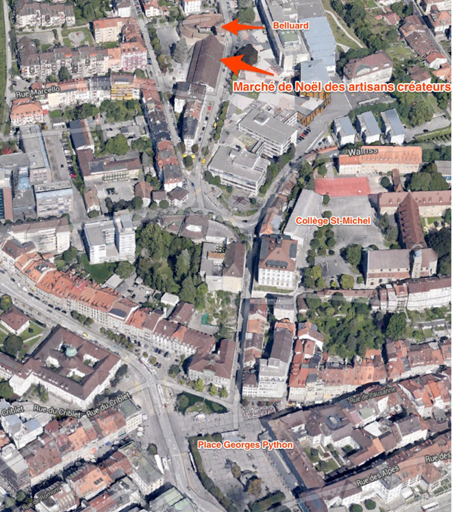 Plan d'accès du Marché de Noël des Artisans Créateurs
